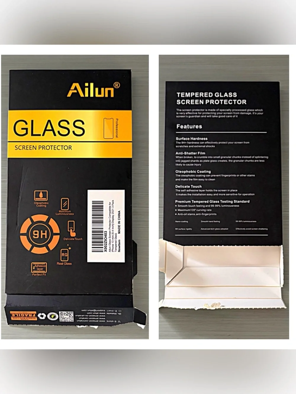 Ailun Tempered Glass Screen Protector for iPhone 13 mini 5.4 inches